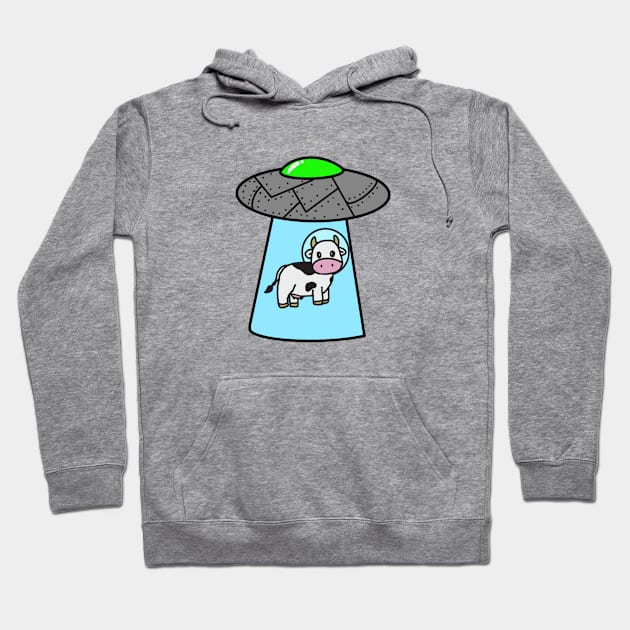 Cow Alien Abduction Hoodie by Cooper Design Co